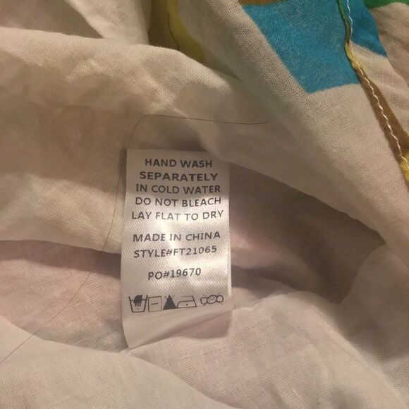 Fate Cotton Half Button Colorful Patterned Tie Blouse - Picture 11 of 11